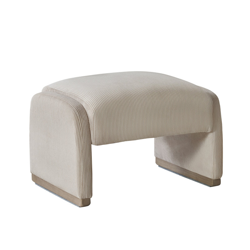 64cm Wide Rectangle Solid Colour Standard Ottoman, Beige