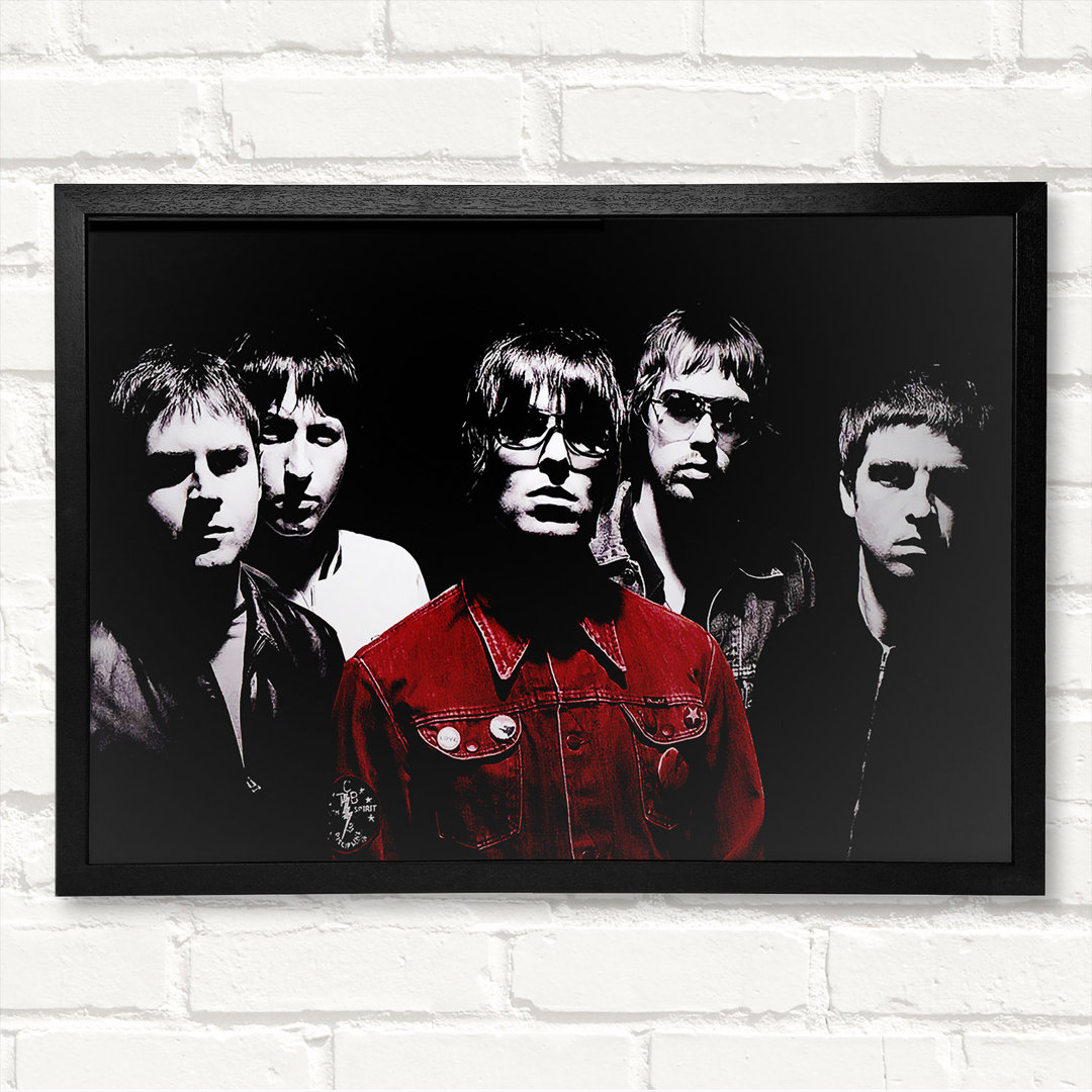 Oasis Liam Red Coat - Geschlossener Eckrahmen Kunstdrucke auf Holz