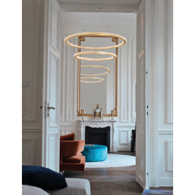 2 - Light Gold LED Crystal Pendant