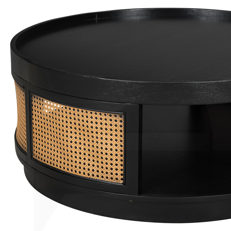 Table basse 36,8 po Mid-Century, Noir
