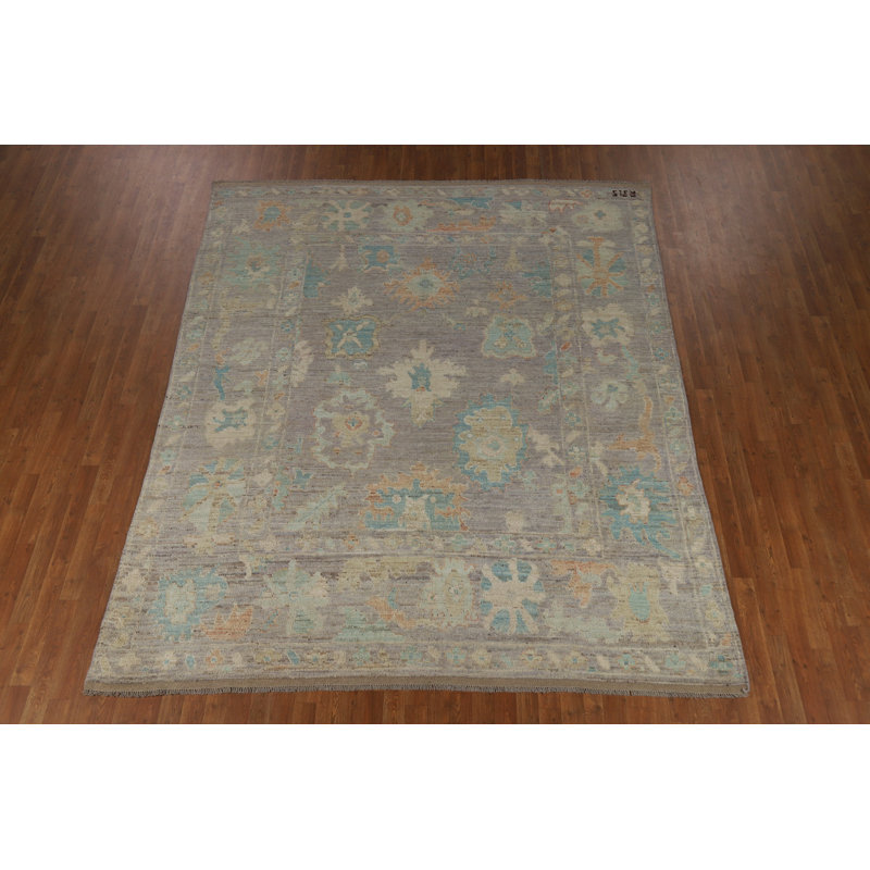 Tapis turc Oushak en laine à teinture végétale 8 x 10