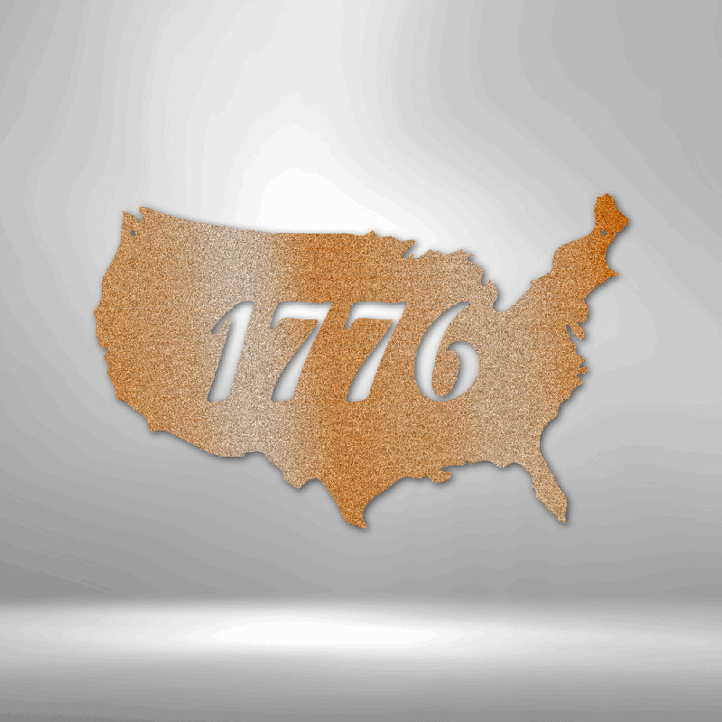Plaque murale en acier 1776 US, H 34,25 po x l 35,5 po x P 0,5 po, Cuivre