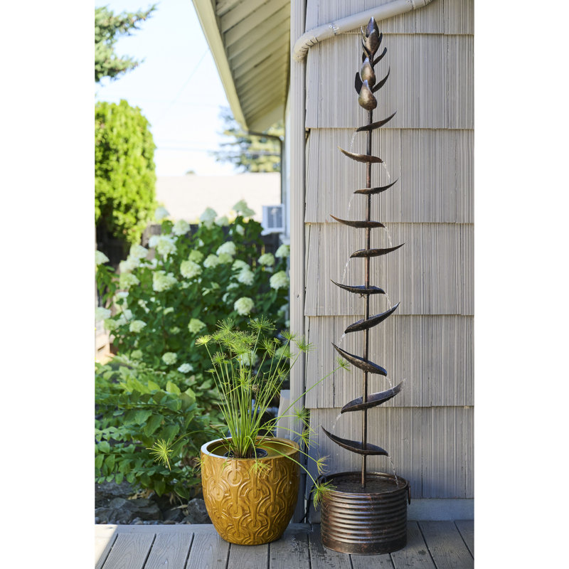 Metal Tiered Cascading Leaf Fountain