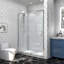 Porte de douche en verre pivotant durable avec verre trempé transparent de la STCC et finition chromée, installation réversible pour une utilisation polyvalente, porte de douche
