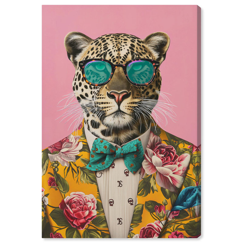 Art raffiné Roar I, toile rose pop, H 54 po x l 36 po, Toile tendue