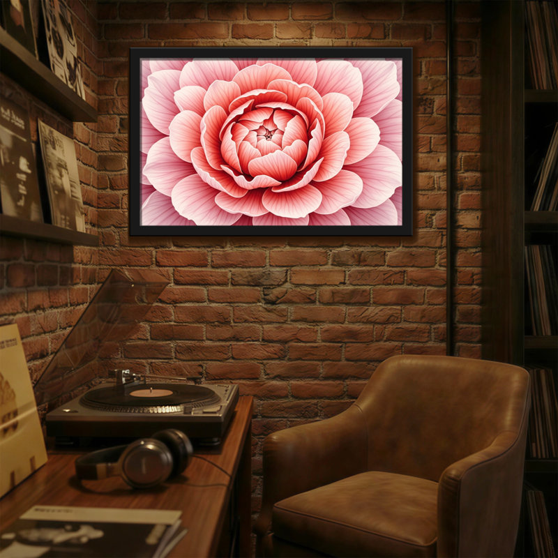 Plantes et fleurs, rose, motif floral, H 12 po x l 18 po