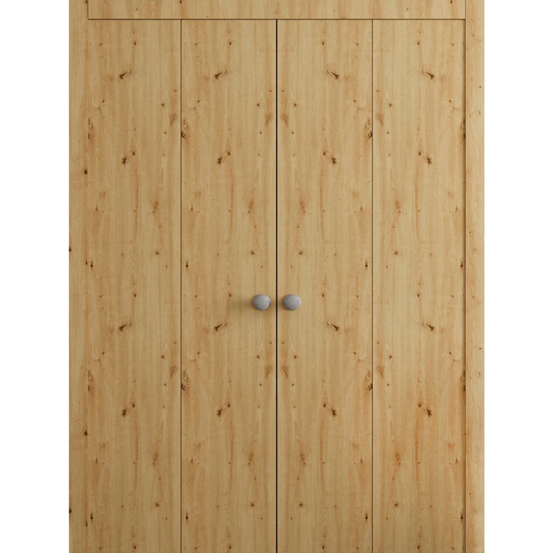 Portes coulissantes doubles pour garde-robe coulissante - ESSENTIEL 8001 - Ensemble de quincaillerie de moulures à moulures robustes - Portes de garde-robe de chambre en bois massif