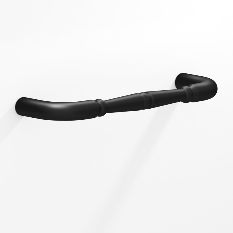 Detailed Wire Appliance Pull With Beads, Matte Satin Black, 18"