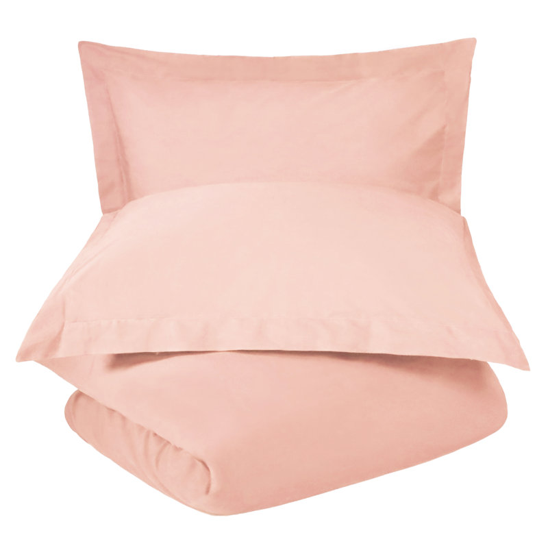 Ensemble de housse de couette 100% coton 300 fils 300 fils, Housse de couette très grand / très grand califo, Rosé