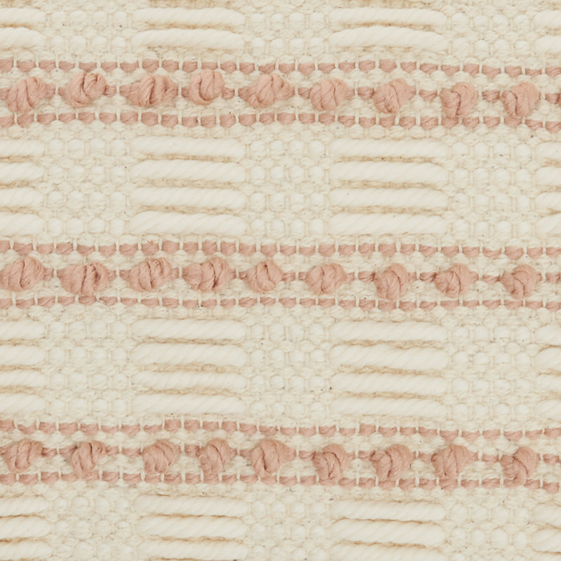 Blush and Ivory Embroidered Rectangular Throw Pillow