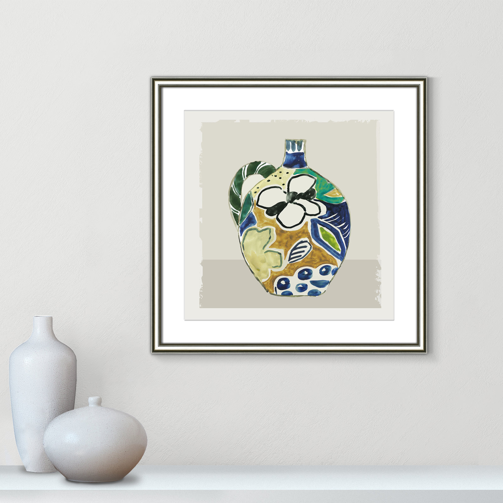 Picasso Vase by Aimee Wilson, Silver, 18.25" H x 18.25" W x 0.88" D