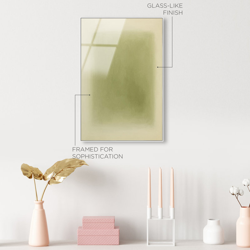 Calming Green by Oliver Gal, 16" H x 11" W, White Floater Frame