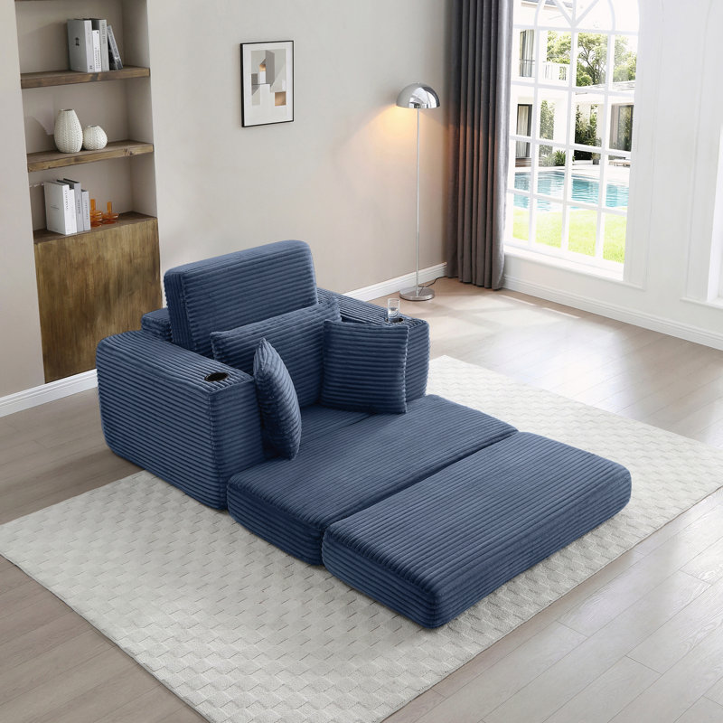 Méridienne de 52,4 po, Bleu