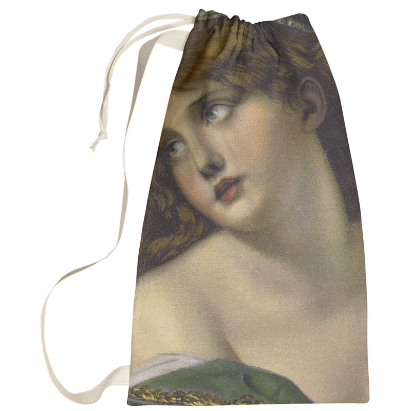 Sac à linge psyche Ortis, Grand (H 76,5 po x l 29,5 po x P 1,5 po), Vert