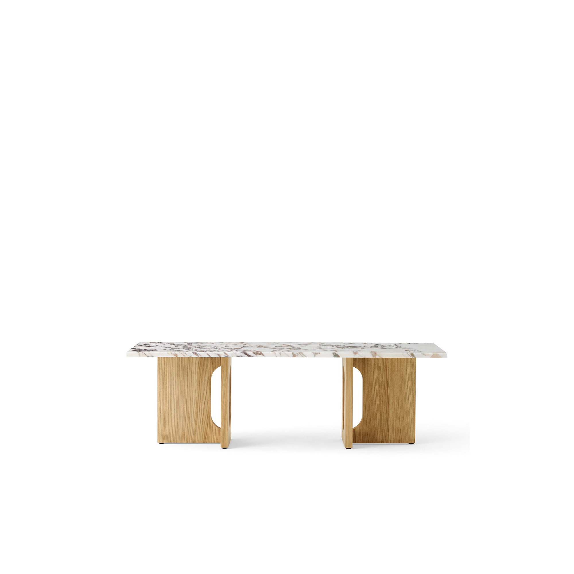 Androgyne Stone Coffee Table, Calacatta Viola, Natural Oak