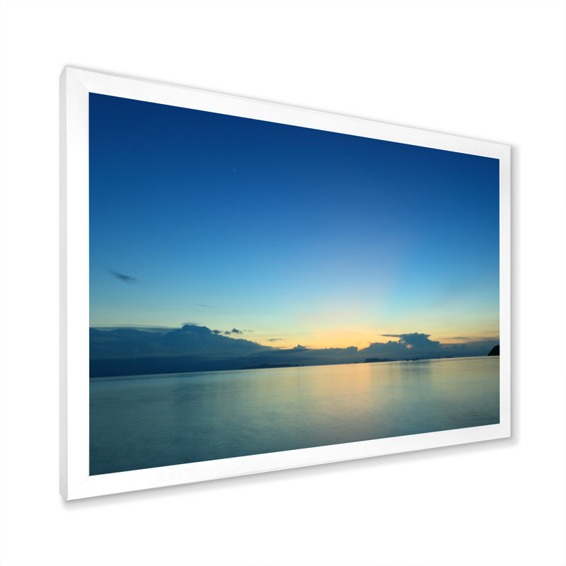 «Panoramic Cloud and Sky At Sunset», reproduction d'art sur toile, Cadre de coin blanc fermé, H 16 po x l 32 po x P 1 po
