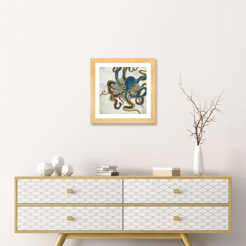 Underwater Dream VI - impression d'art graphique, Impression encadrée avec passe-partout, H 16 po x l 16 po, Beige