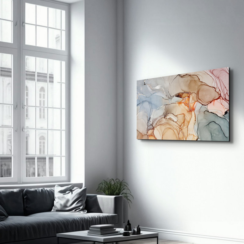 Élégante peinture murale en verre trempé de 13,8 po x 21,7 po | 100% verre trempé, épaisseur: 0,16 pouce | Imprimé UV pour des couleurs éclatantes | Parfait pour la décoration intérieure, le salon et les espaces de bureau