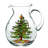 Spode Christmas Tree Glass Pitcher with Handle, 96 Oz - Beverage Server