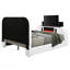 Shelyn blanc Teddy Sherpa et lit chromé Ek avec armoire à DEL, foyer, foyer et Bluetooth-650632453