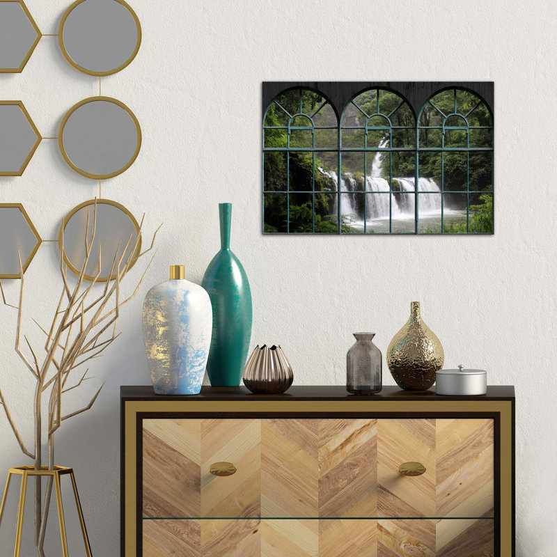 Waterfall Window View by Waterfall Window View - Wrapped Canvas Print, 101.6 cm H x 66.04 cm W x 1.91 cm D