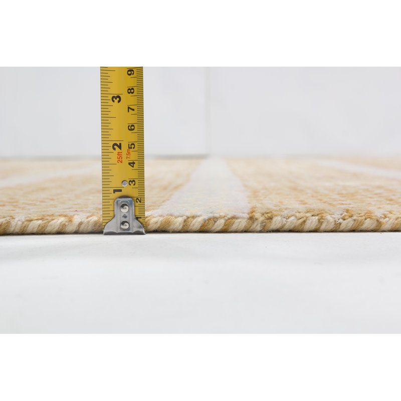 Tapis orange / beige tissé à la main Ellenton, Tapis de couloir beige