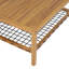 Table basse d'extérieur en bois d'acacia avec tablette de rangement en corde tissée