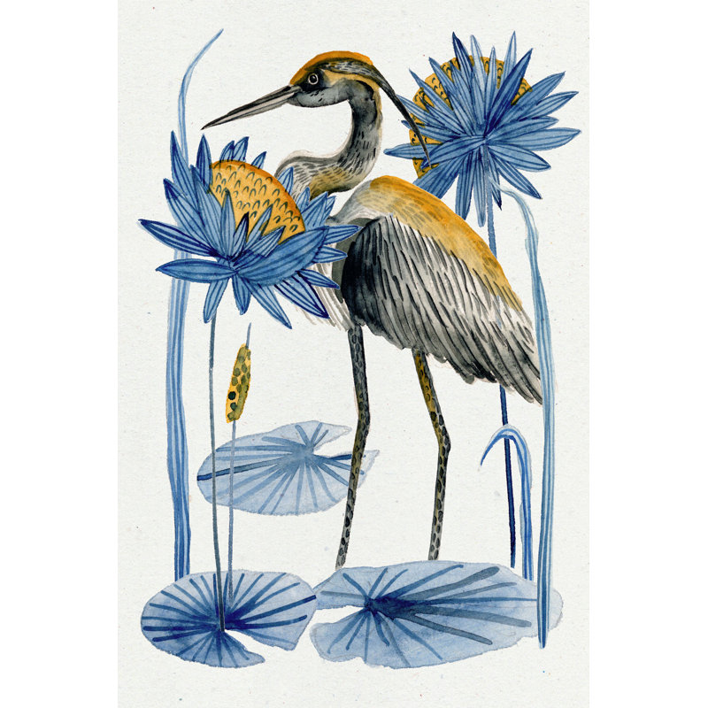 Heron Pond I by Melissa Wang - Painting, 76 cm H x 51 cm W, Wrapped Canvas