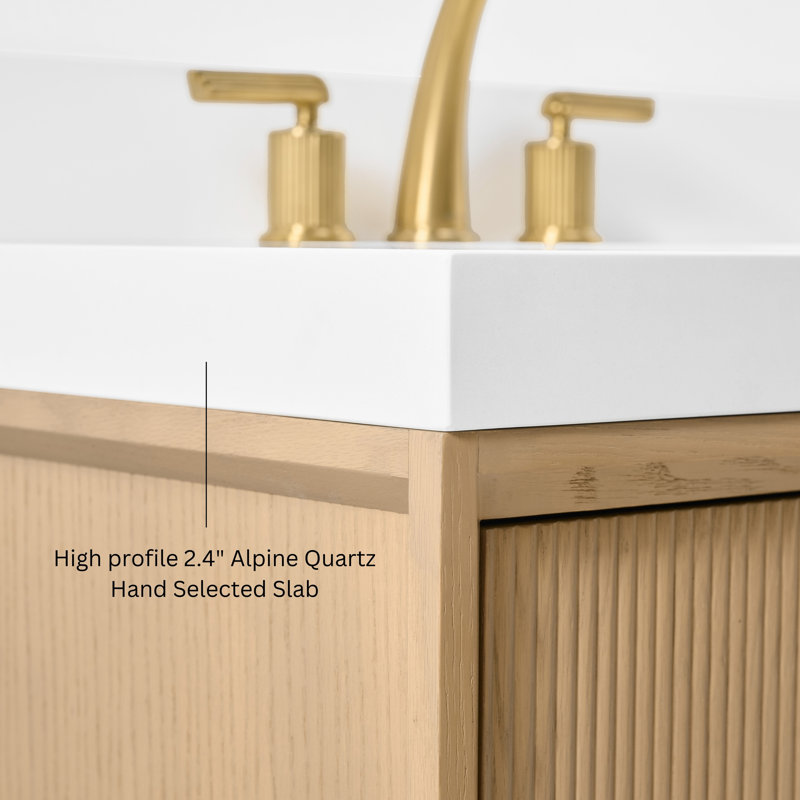 Momo 36" Freestanding Standard Single Bathroom Vanity with Top, 36", Oak