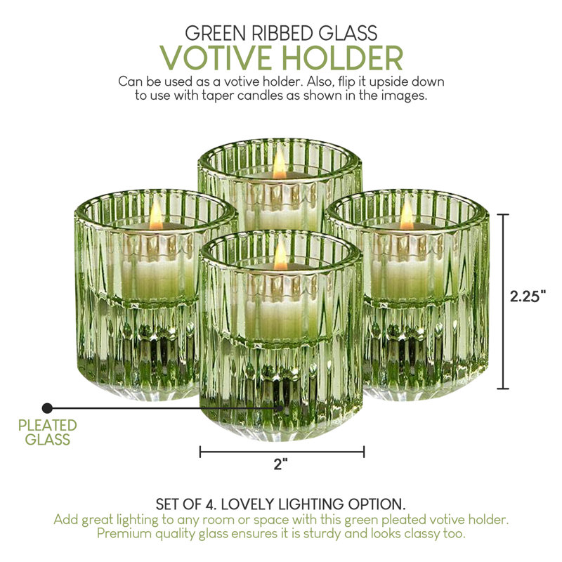 Petit porte-votive en verre, Vert