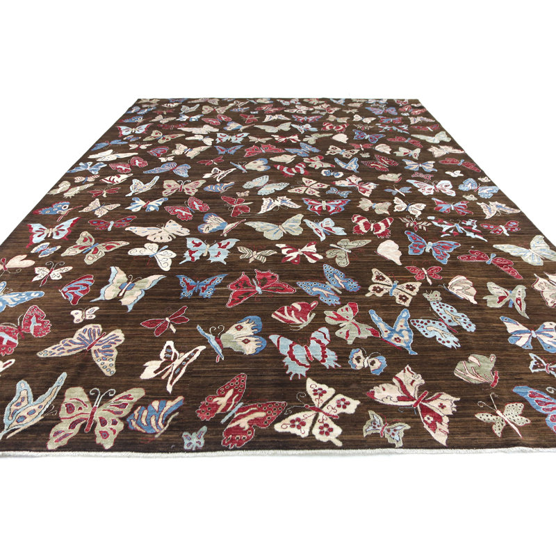 High-Quality Hand-Knotted Red And Black Area Rug
