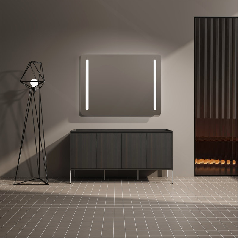 Meuble-lavabo autoportant 60 po avec portes à fermeture douce 60 po - évier inclus