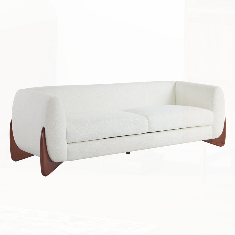Canapé moderne en sherpa Boucle, Beige
