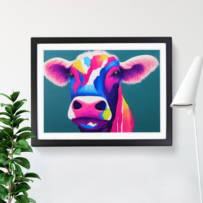 Colourful Cow Vol.3 Abstract - Framed Print
