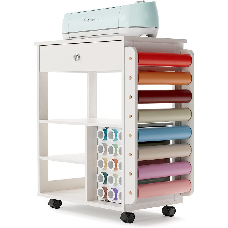 Leeara 23.6'' x 14.2'' Craft Table with Wheels, White
