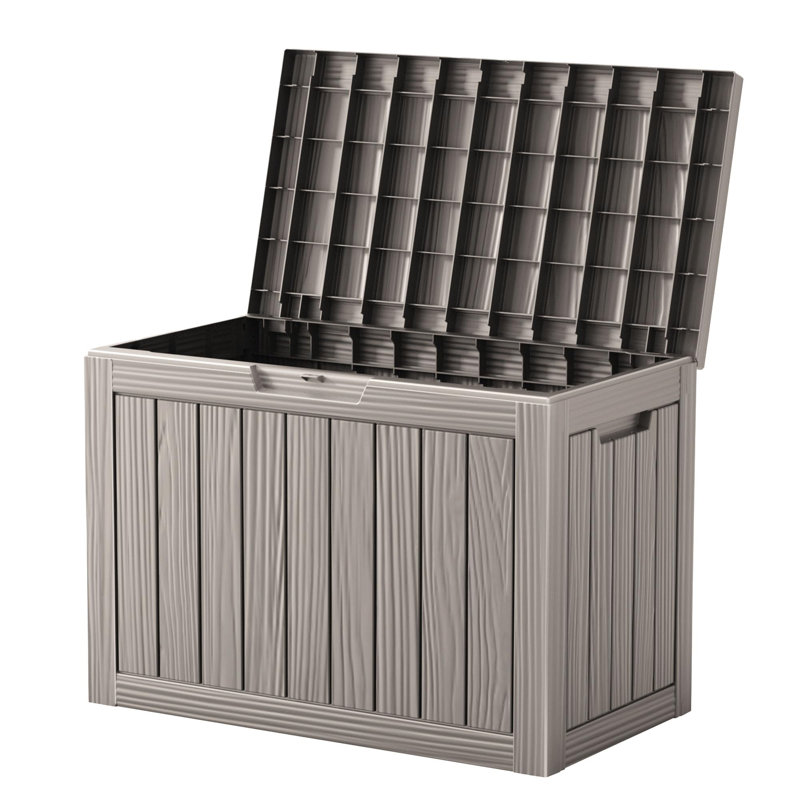 200L Lockable Waterproof Resin Outdoor Storage Box, Grey