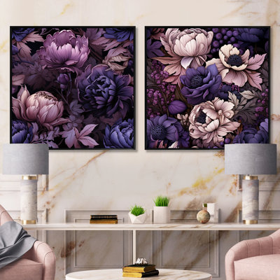Willesden - Ensemble de 2 collages floraux carrés