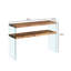 Console moderne en noyer et verre