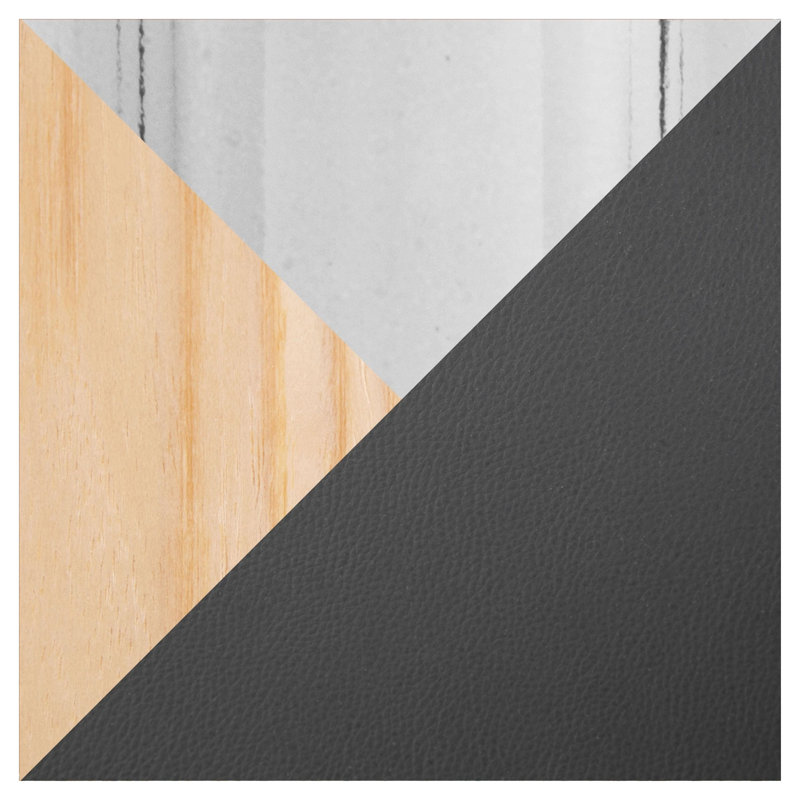 Ensemble de 3 tabourets de bar pivotants à hauteur réglable, coloris naturel et gris, avec base et repose-pieds chromés.