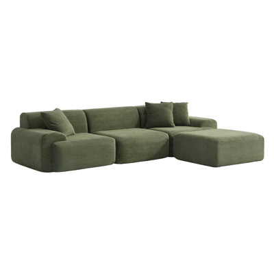 Boneless 113’’ 4-Piece Modular Sectional Sofa With Deep Seat And Frameless Design