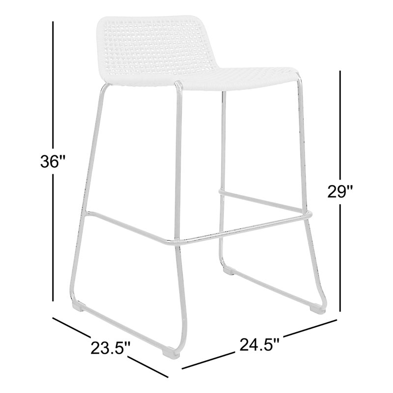 Knot Halfback Bar Stool, Charcoal, Orange