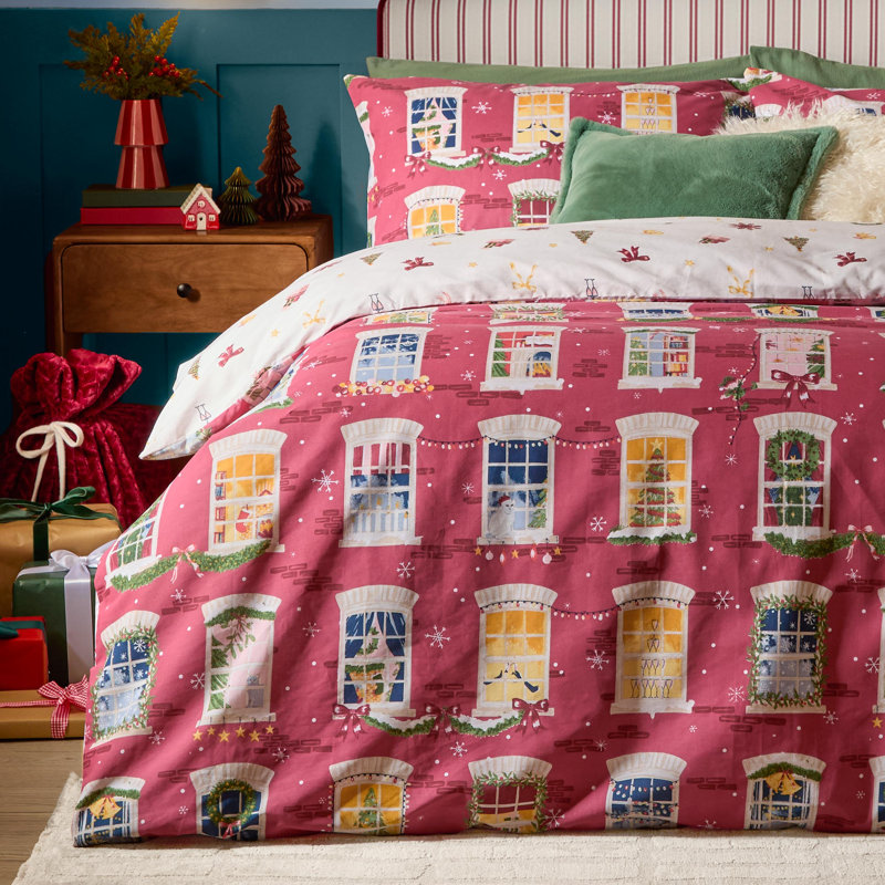 Christmas Eve No Pattern Duvet Cover Set, Double Duvet Cover + 2 Standard Pillowcases