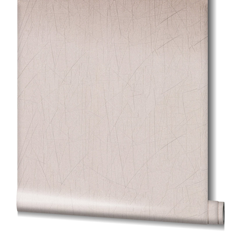 Energy Collection Plain Scored Effect Wallpaper Roll, Cream