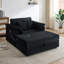 Fauteuil simple 47 po avec accoudoirs en velours côtelé avec rangement et repose-pieds USB-741132396