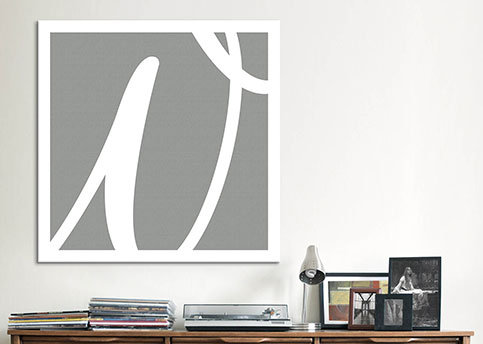 « the type »-impression sans cadre sur papier, H 26 po x l 26 po x P 1,5 po, W