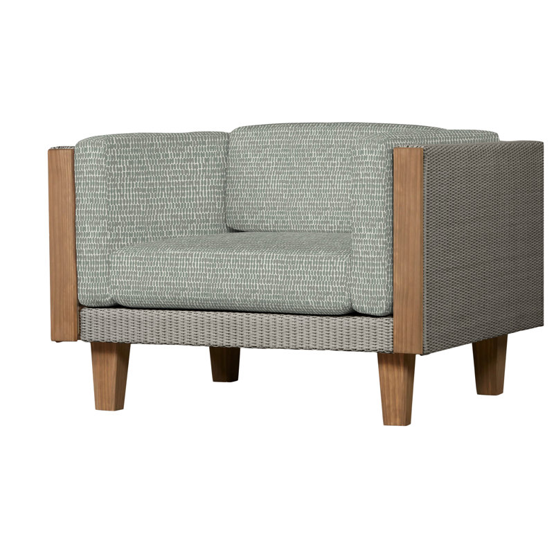 Catalina Outdoor Teak Lounge Chair, Demo Mist, Pewter