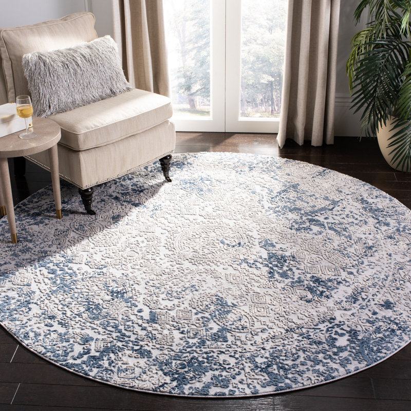 Tapis abstrait Keyra Performance, Rond 6 pi 7 po