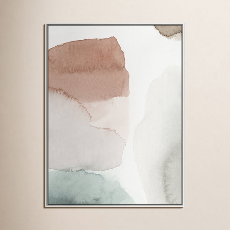 «Hopeful II», peinture sur toile à cadre flottant, Cadre blanc, H 41,5 po x l 31,5 po x P 2 po