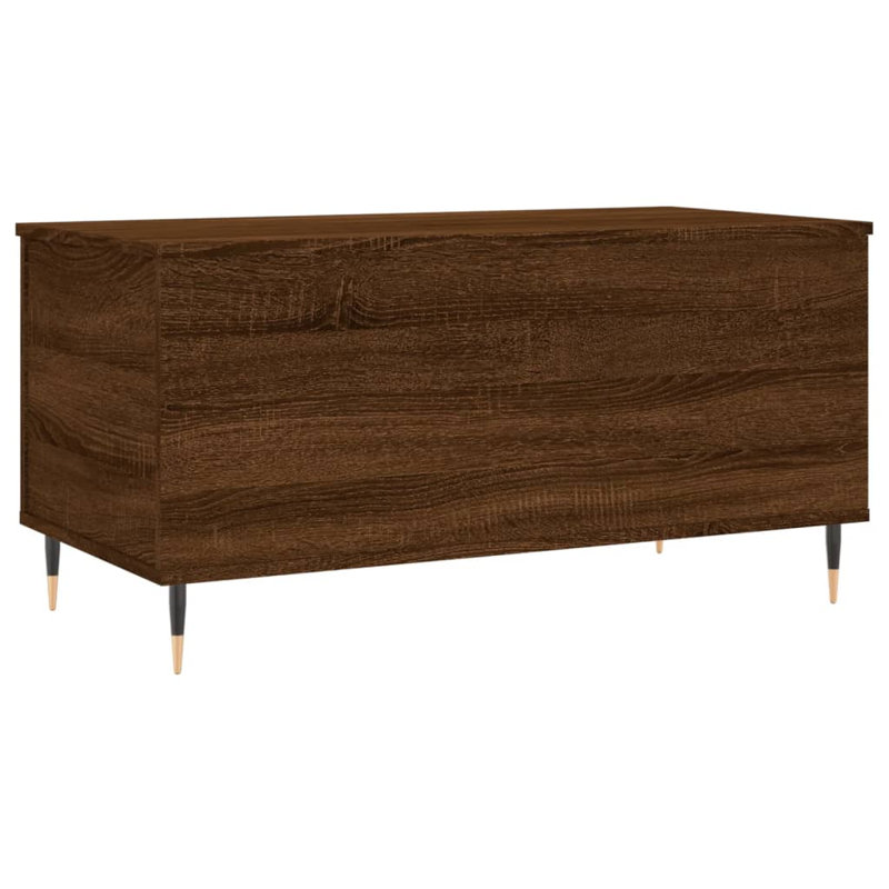 Dumond Coffee Table 90x44.5x45 cm Engineered Wood, 45cm H x 90cm L x 44.5cm W, Brown Oak