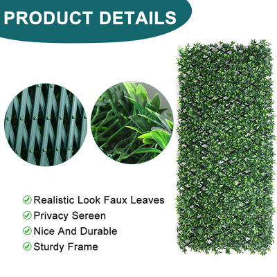Clôture télescopique en plastique pour plantes artificielles de 1 PC de 40 po x 120 po convenant au jardin et à la cour